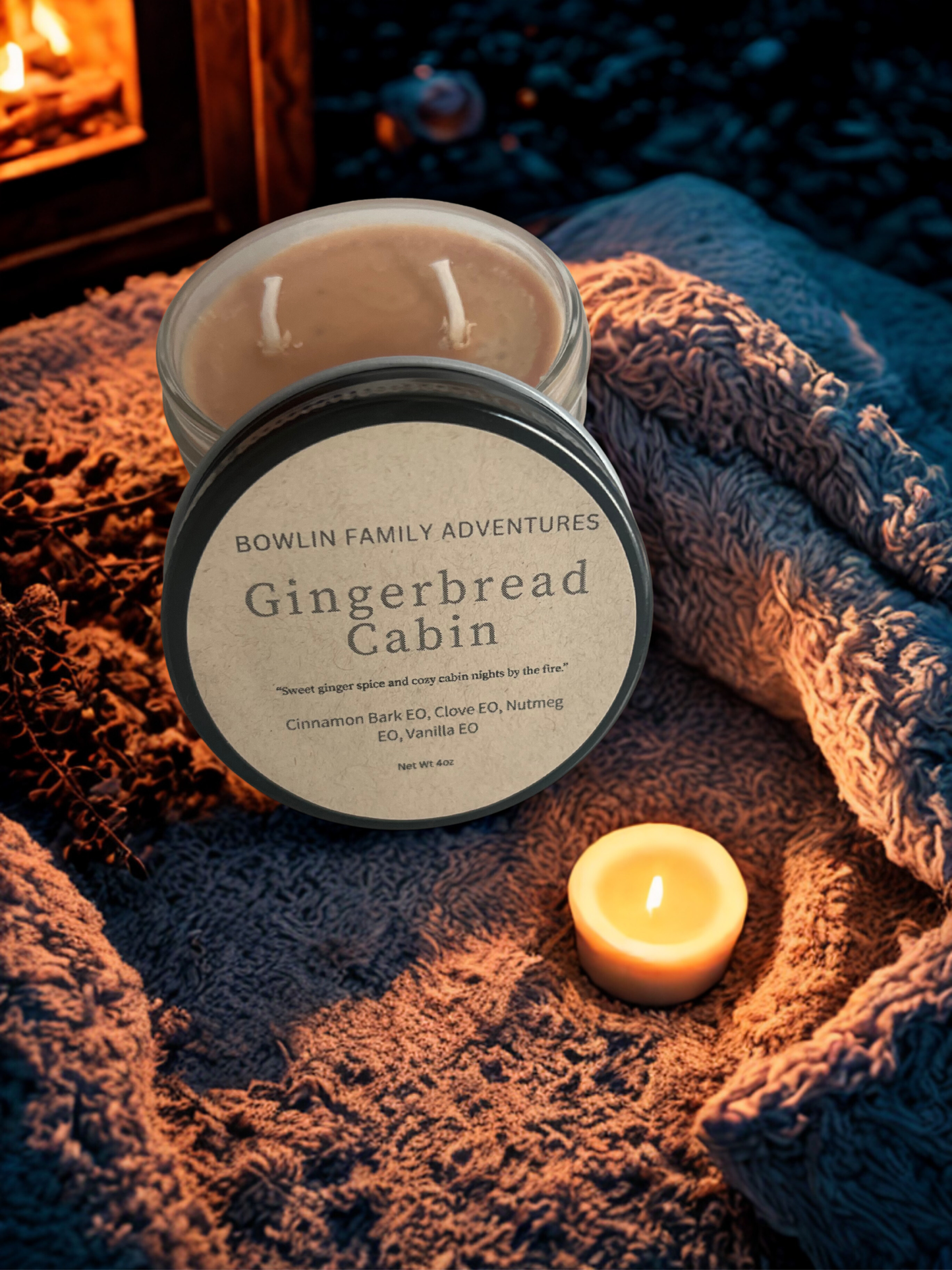 Gingerbread Cabin Candles